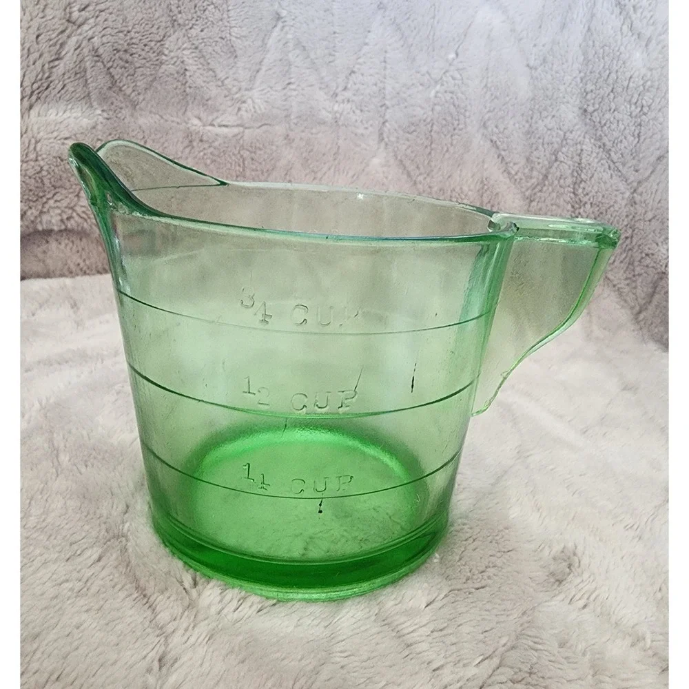 Jeannette Vintage Green Depression Glass Measuring Cup 8oz 1 Cup Retro Kitchen